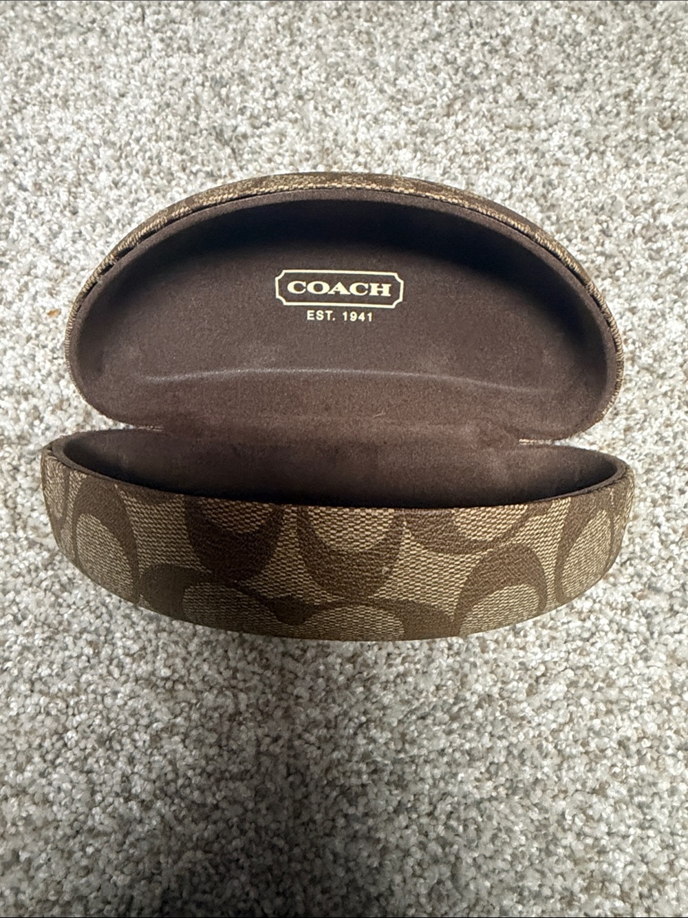 Coach Brown Signature Pattern Sunglasses Case